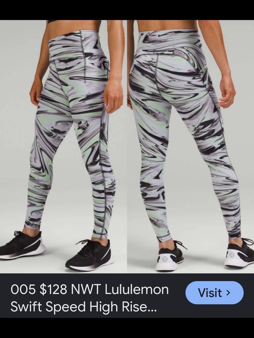 lululemon athletica High-Rise Leggings — Mint Swirl Print